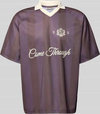 Only & Sons Loose Fit Poloshirt mit Motiv-Print Modell ZIDAN in Dunkelbraun, Gr&ouml;&szlig;e XXL