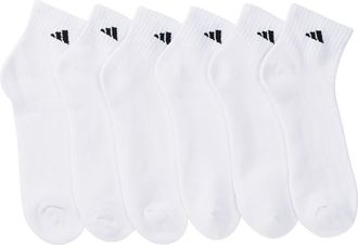 adidas Cushioned Low Cut Socks - Pack of 6 in White at Nordstrom Rack, Size 6-12
