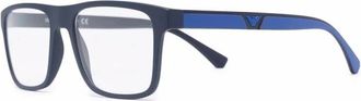 Emporio Armani Clip-On Zonnebrillen - Heren - Brillen - Blauw - 54 MM - Accessoires