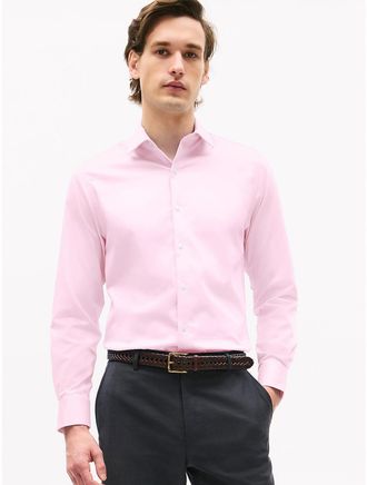 Tommy Hilfiger Mens Slim Fit THFlex Dress Shirt - Pink - 15/34-35
