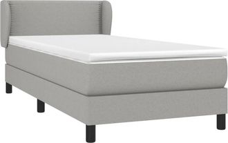 vidaXL Cama Box Spring Con Colch&oacute;n Tela Gris Claro 90x200 Cm Vidaxl