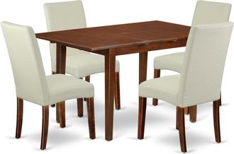 East West Furniture Dining Room Set Mahogany, PSDR5-MAH-01