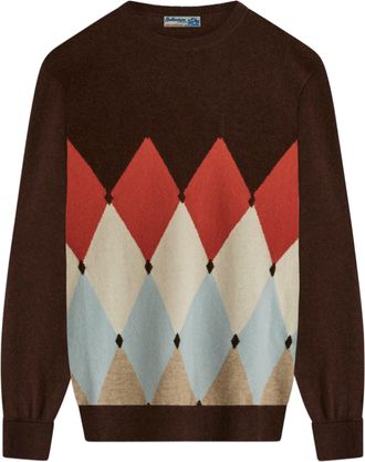 Ballantyne Argyle Pattern Cashmere Sweater