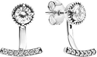 Pandora 290743Cz Oorknopjes - Dames - Accessoires - Grijs - Maat: ONE Size