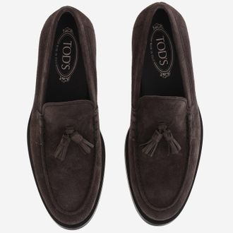 Tod's Mens Loafers Dark Brown Suede