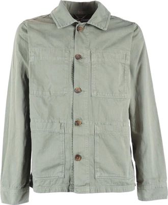 Sebago Light Jackets, male, Green, Size: M Dorr Herringbone Giacca