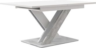Mirjan24 Mobilier1 - Mesa Goodyear 103, Blanco + Hormig&oacute;n, 76x80x140cm, Alargamiento, Aglomerado Laminado