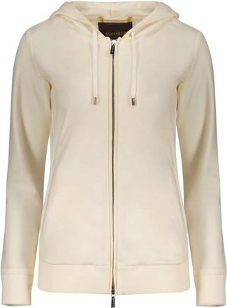 Moorer Hooded Sweatshirt met Rits - Dames - Vesten met rits - Beige - S - Wol - Hoodies & sweatvesten