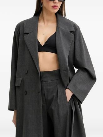 Iro double-breasted notch-lapel coat - Grey