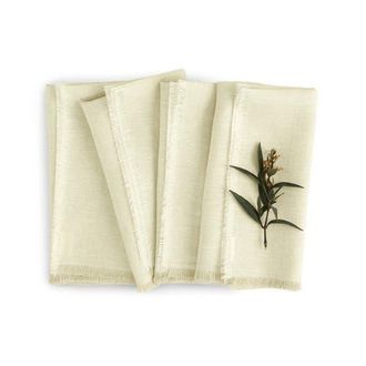 Solino Home Linen Dinner Napkins - Fringe, 20 x 20 in Creamy Ivory at Nordstrom, Size Large