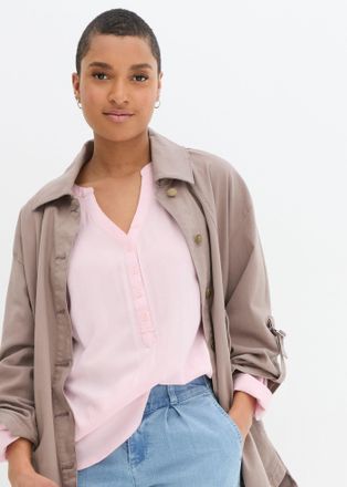 Bonprix Tunika BONPRIX Tunikabluse aus softer Viskose, Damen, Gr. 38, rosa (puderrosa), Obermaterial: 100% Viskose, regular fit, Tuniken Tunika, Casual Stil, 