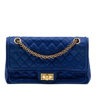 Chanel Pre-owned Satin Shoulder Bag - Dames - Pre-owned - Blauw - Maat: ONE Size Satijn
