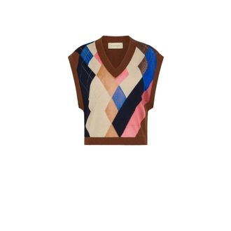 Momoni V-neck Knitwear, female, Multicolor, Size: S Hollyhock Gilet