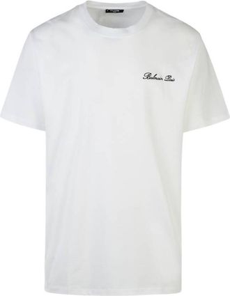 Balmain Signature Embroidery Cotton T-Shirt, Size X-Small