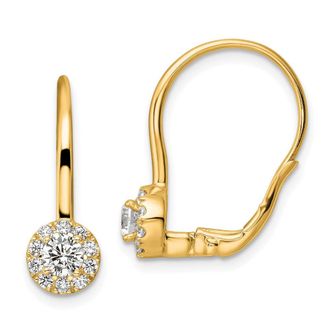 Diamond2Deal 14k Yellow Gold 3/4 Ct Round Lab Grown Diamond Drop Dangle Earrings
