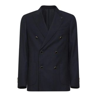 Lardini Heren, Jassen, Blauw, Maat: 2XL