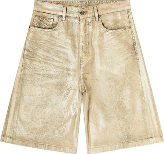 Diesel x Karol G Shorts denim De-Sire con effetto metallizzato - Oro