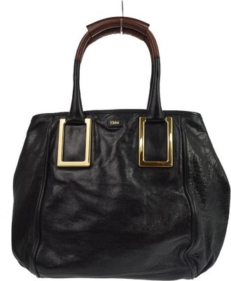 Chlo&eacute; Ethel Leather Black Leather Handbag (Pre-Owned)