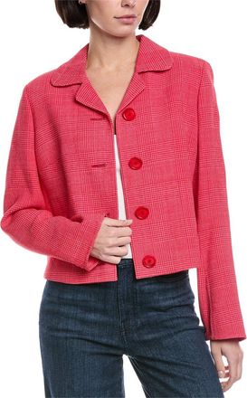 Akris Lautrec Leather-Trim Wool-Blend Jacket