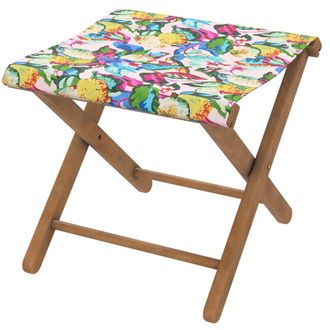 Vent de Boh&egrave;me Taburete plegable de eucalipto con tela outdoor dise&ntilde;o de limones