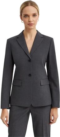 Theory Slimfit blazer met enkele rij knopen - Dames - Blazers - Grijs - 2XS - Wol - Jassen