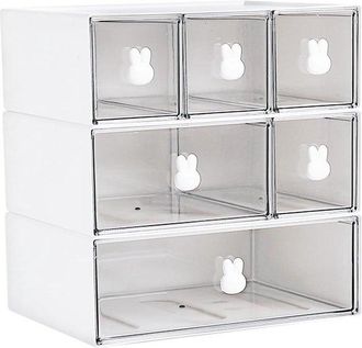 No Brand Caj&oacute;n Organizador - 3 Niveles - Organizador De Escritorio - Almacenamiento De Cosm&eacute;ticos - Apilable - Ideal Para Cocina, Armario, Dormitorio Y Ba&ntilde;o
