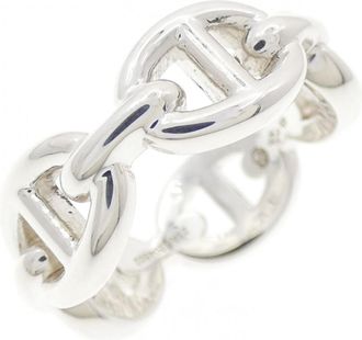 Herm&egrave;s Chaine Dancre Silver 925 Band Ring (Pre-Owned)