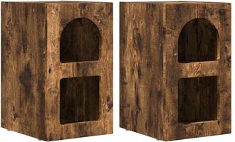 vidaXL Bedside Table 2 pcs Smoked Oak 29.5 x 35 x 50 cm vidaXL