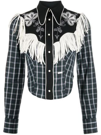 Dsquared2 Geruite blouse - Groen