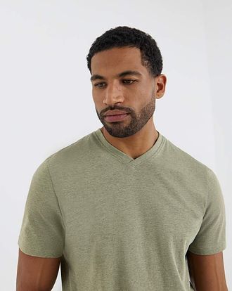 Jacamo Pure Cotton V Neck T-Shirt Long