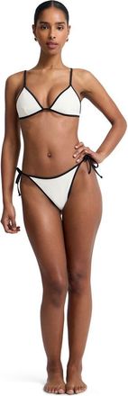 Onia Cleo Stretch Bikini Bottom in Egret/black at Nordstrom, Size X-Small