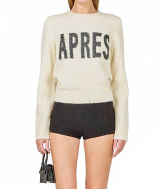 endless rose Apres Crewneck Sweater In Ivory