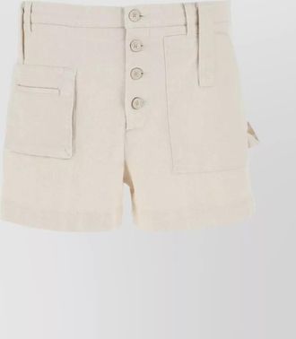 Etro cotton shorts with rolled hem and waist loops