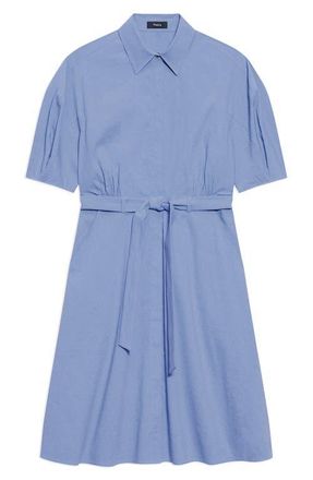 Theory Belted Linen Blend Shirtdress in Lavender Glow at Nordstrom, Size 14