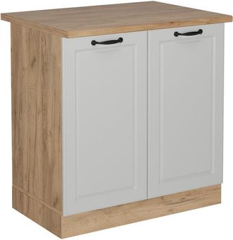 Vicco Mobile lavello cucina R-Line, Bianco casa di campagna, 80 cm, pl Rovere