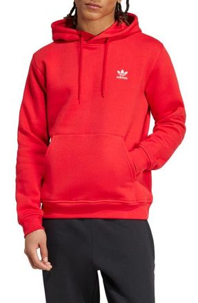 adidas Originals Trefoil Essentials Pullover Hoodie in Better Scarlet at Nordstrom, Size Medium
