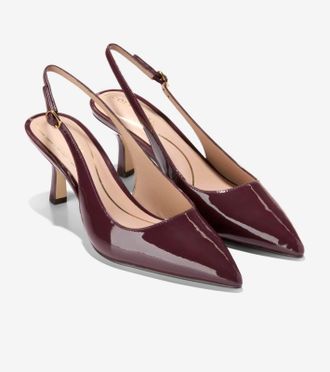Cole Haan Womens Cole Haan Hansell W33463 Pumps Black Garnet Slingback HAWK2394