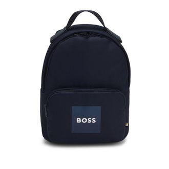 BOSS Kids canvas backpack with logo print