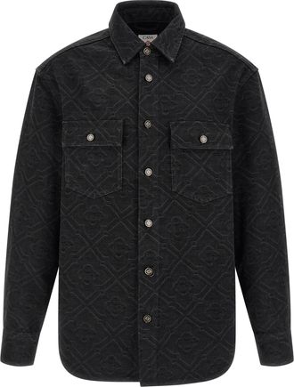 Casablanca Mens Laser Monogram blue Overshirt