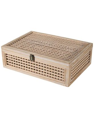 A&B Home Woven Wood Decorative Box