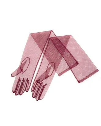 Agnelle Burgundy Tulle Gloves at Nordstrom