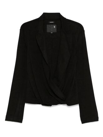 R13 Top met gewikkeld effect - Zwart