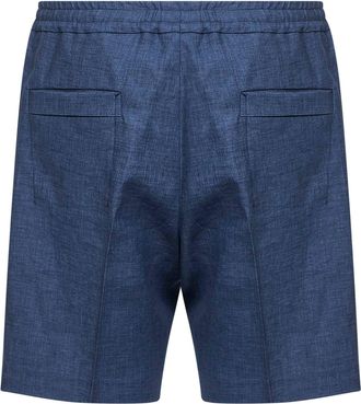 Ermenegildo Zegna Mens Shorts Oasi Lino Navy Blue Linen