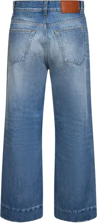 Chlo&eacute; Womens Dream Blue High-Rise Cropped Jeans Cotton