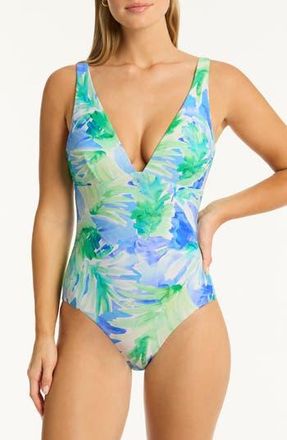 Sea Level Australia Key Largo Triangle One-Piece Swimsuit in Blue at Nordstrom Rack, Size 4