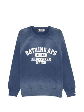 A Bathing Ape Destroy Washed Effect Relaxed Fit Crewneck Sweatshirt m