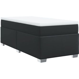 vidaXL Cama Box Spring Con Colch&oacute;n Cuero Sint&eacute;tico Negro 80x200 Cm Vidaxl