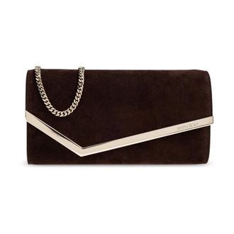 Jimmy Choo London Clutches, female, Brown, Size: ONE SIZE Emmie Clutch