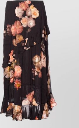 Zimmermann floral asymmetric midi skirt