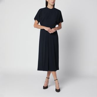 Victoria Beckham Abito midi Eleanor color inchiostro in cady fluido